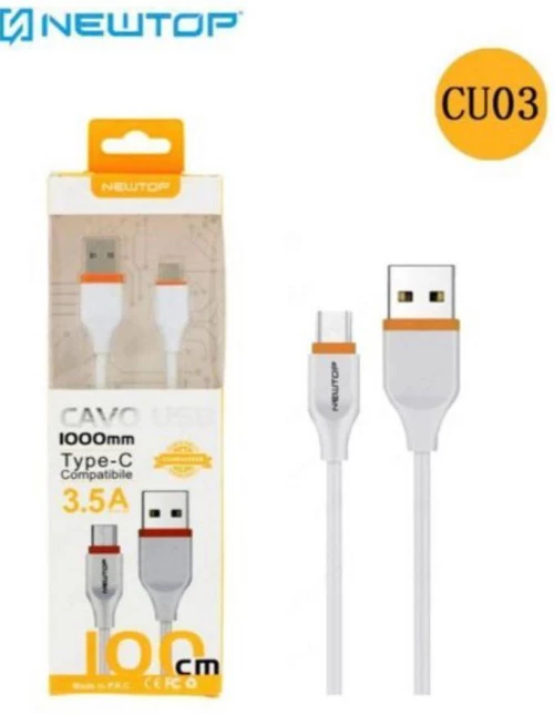 Newtop Καλώδιο USB to Type-C 1 μέτρο CU03 Άσπρο/Πορτοκαλί