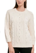 FIBES Γυναικείo μπέζ πουλόβερ 03-6509N-BEIGE