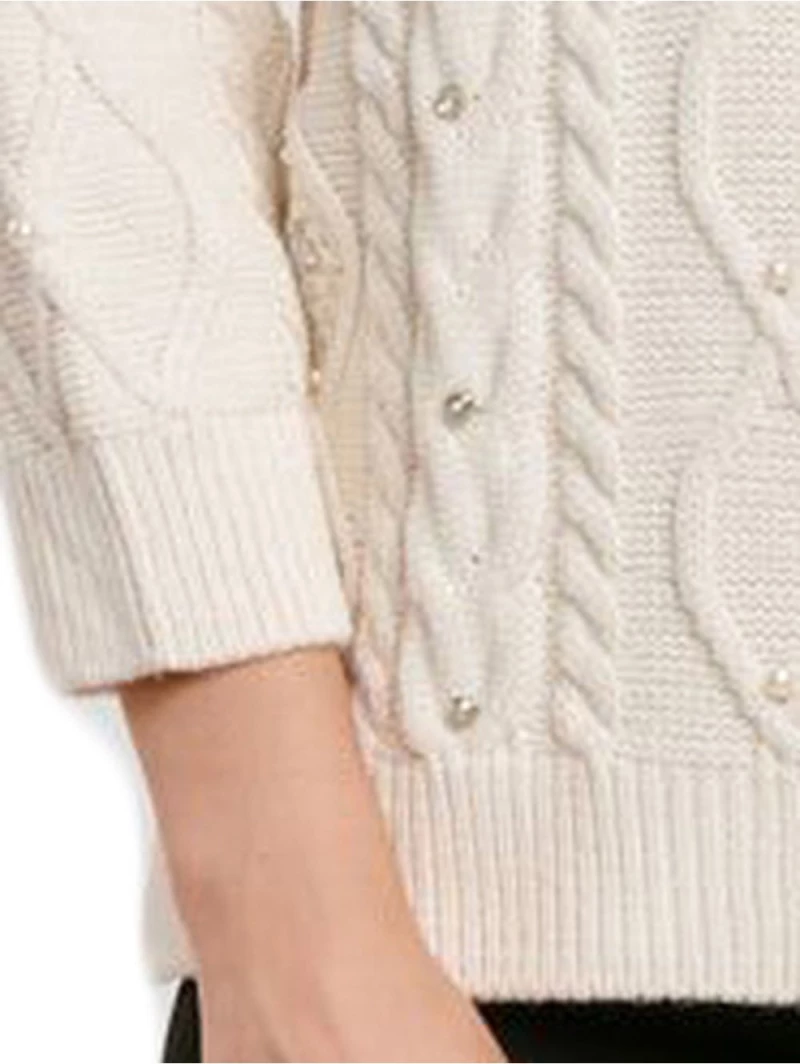 FIBES Γυναικείo μπέζ πουλόβερ 03-6509N-BEIGE