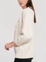 FIBES Γυναικείo μπέζ πουλόβερ 03-6509N-BEIGE