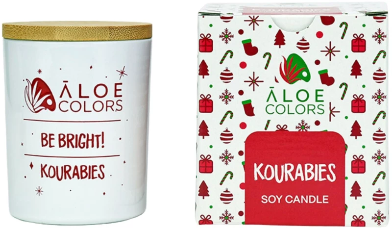 Aloe Colors Kourabies Candle Αρωματικό Κερί Σόγιας με Άρωμα Κουραμπιέ 150gr