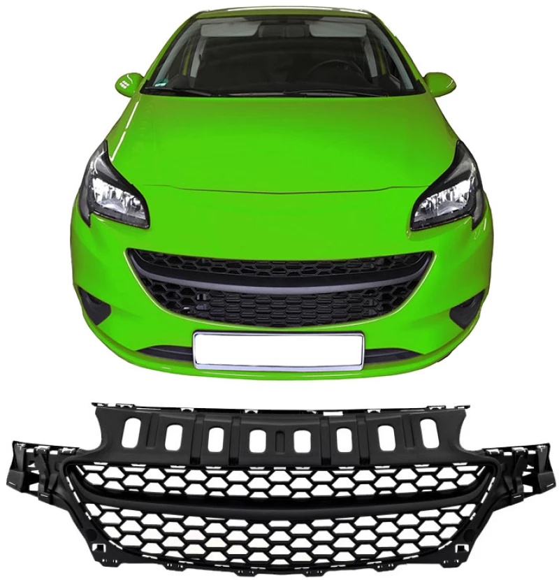 Μάσκα Για Opel Corsa E 14-19 Κυψελωτή Μαύρη Ματ 1 Τεμάχιο (CAR0020265)