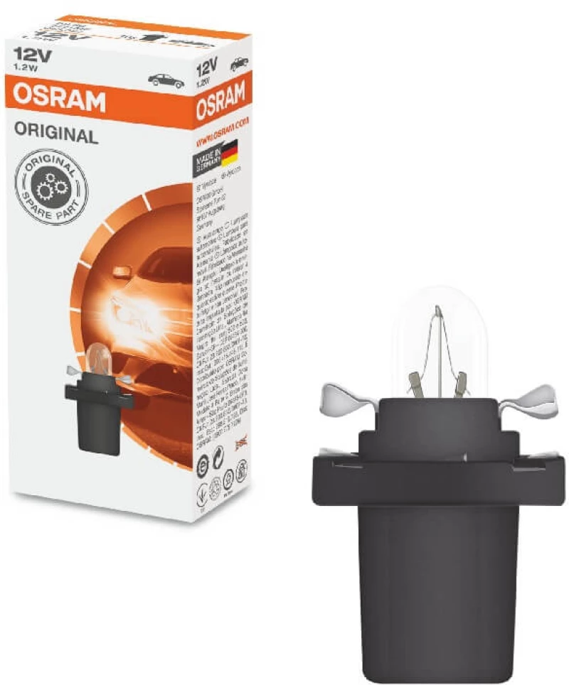Λάμπα Αλογόνου Με Βάση BX8,5d 12V 1.2w Osram 2721MF 1 Τεμάχιο (CAR0015478)