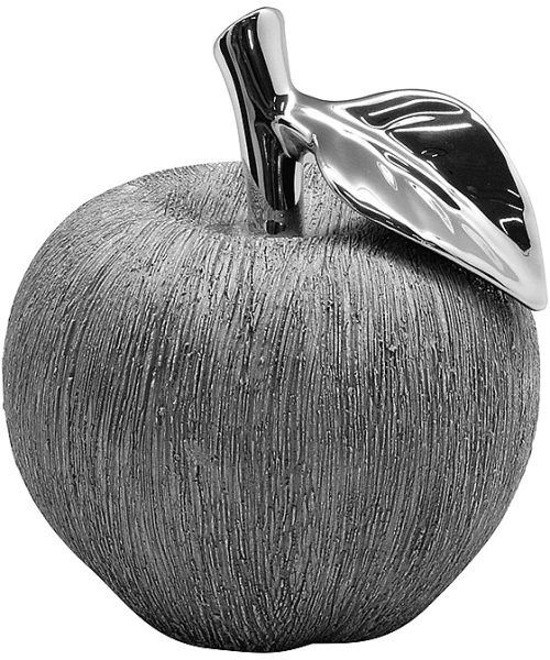 Διακοσμητικό Μήλο Γκρι/Ασημί Κεραμικό 15x15x16.5cm