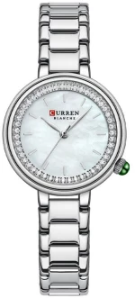 C9089 Silver White Curren Γυναικείο Ρολόι με Μεταλλικό Μπρασελέ
