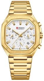 Curren C8459 Gold Ρολόι με Λευκό Καντράν και Χρυσό Μπρασελέ