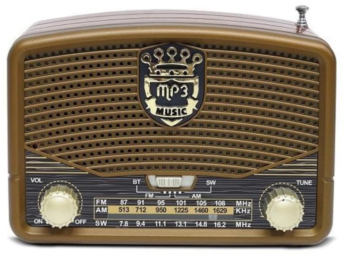 Φορητό Ασύρματο Retro Ηχείο Bluetooth FM/USB/TF/AUX 5W CMiK MK-619BT Καφέ