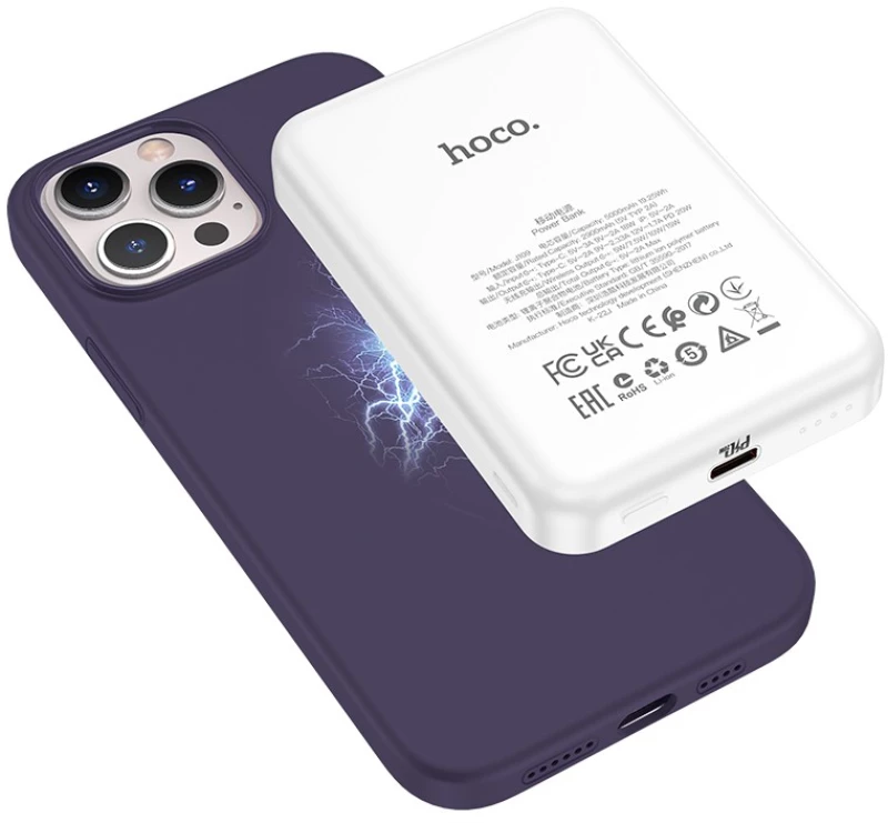 Θήκη Hoco Magnetic Series Liquid Silicone με MagSafe για Apple iPhone 15 Pro Μωβ