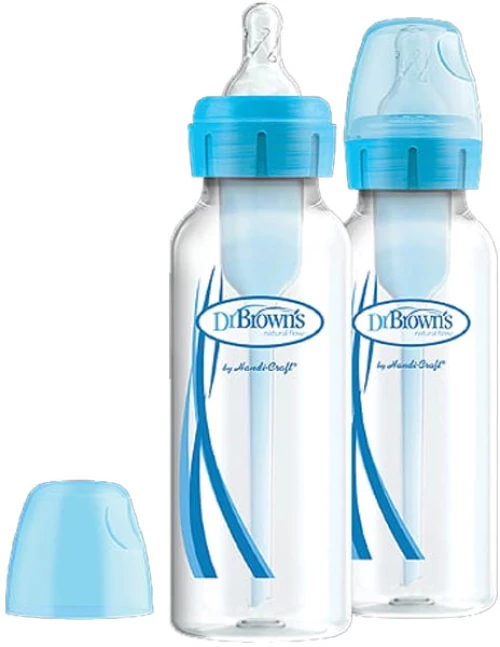 Dr. Browns Πλαστικό Μπιμπερό με Στενό Λαιμό Options+ Μπλε 250ml (2τεμ)