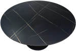 Τραπέζι Balou I pakoworld MDF μαύρο μαρμάρου Φ120x75εκ