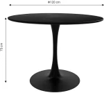 Τραπέζι Balou I pakoworld MDF μαύρο μαρμάρου Φ120x75εκ