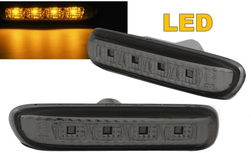 Πλαϊνά Φλας Φτερού Για Bmw 3 E46 Sedan 99-01 / Touring 99-01 / Compact 01-04 / Coupe 99-03 Led Smoke 2 Τεμάχια