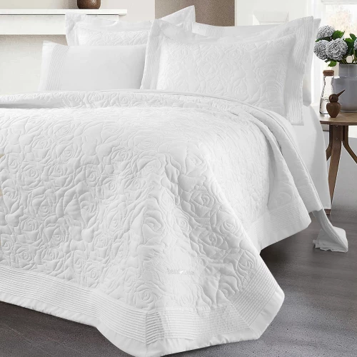 Σετ κουβερλί υπέρδιπλο Rose Art 12500 230x250 Λευκό Beauty Home