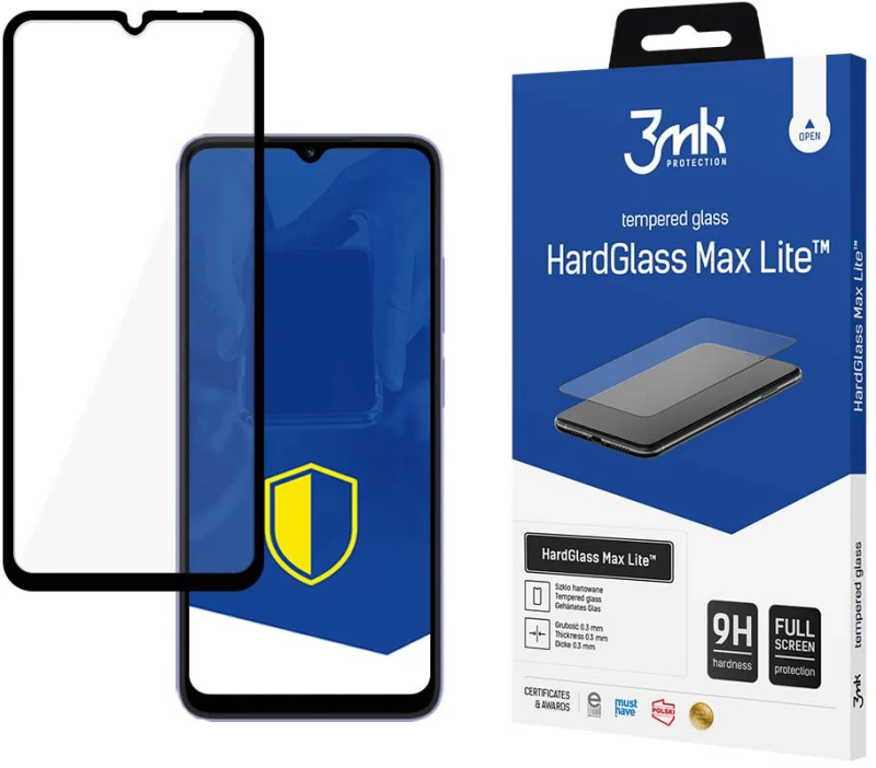 3MK HardGlass Max Lite Full Screen Xiaomi Redmi 12C Μαύρο - 3MK - Μαύρο - Redmi 12C