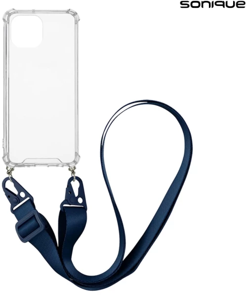 Θήκη Σιλικόνης με Strap Sonique Armor Clear Xiaomi Mi 11 Lite 4G / Mi 11 Lite 5G Μπλε Σκούρο - Sonique - Μπλε Σκούρο - Mi 11 Lite 4G, Mi 11 Lite 5G - Θήκες Πλάτης