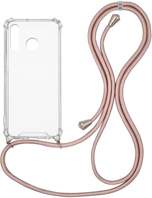 Θήκη Σιλικόνης με Κορδόνι Sonique Armor Clear Huawei P30 Lite Ροζ Χρυσό Σατινέ - Sonique - Ροζ Χρυσό Σατινέ - P30 Lite - Θήκες Πλάτης