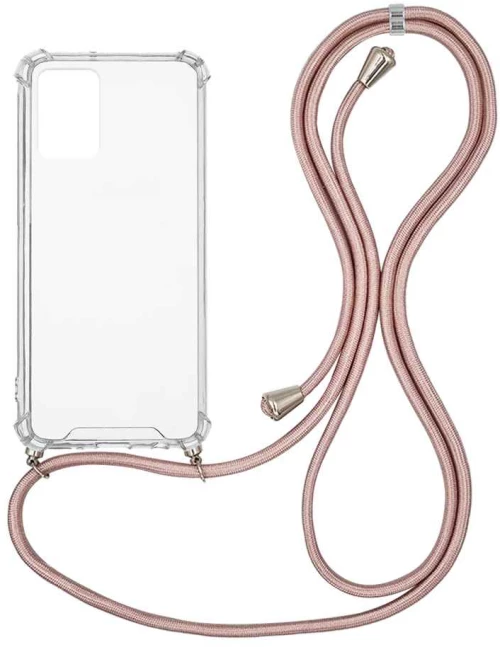 Θήκη Σιλικόνης με Κορδόνι Sonique Armor Clear Realme 9i Ροζ Χρυσό Σατινέ - Sonique - Ροζ Χρυσό Σατινέ - Realme 9i - Θήκες Πλάτης