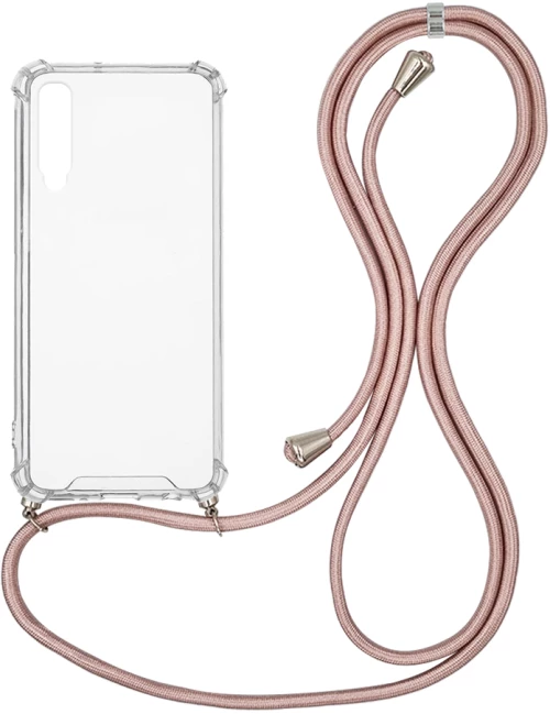 Θήκη Σιλικόνης με Κορδόνι Sonique Armor Clear Samsung Galaxy A70/A70s Ροζ Χρυσό Σατινέ - Sonique - Ροζ Χρυσό Σατινέ - Galaxy A70/A70s - Θήκες Πλάτης