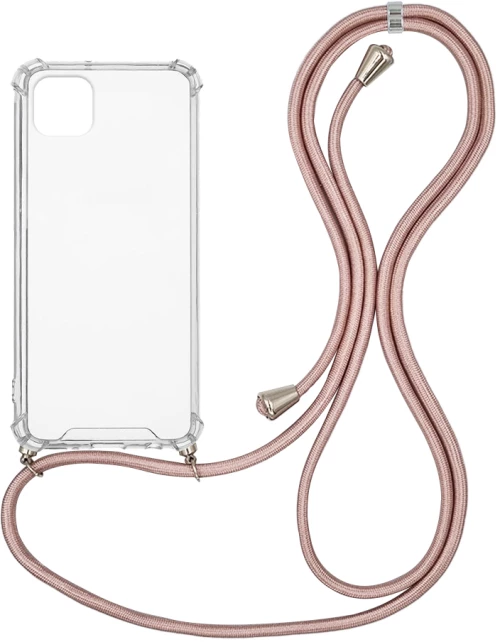 Θήκη Σιλικόνης με Κορδόνι Sonique Armor Clear Samsung Galaxy A22 5G Ροζ Χρυσό Σατινέ - Sonique - Ροζ Χρυσό Σατινέ - Galaxy A22 5G - Θήκες Πλάτης