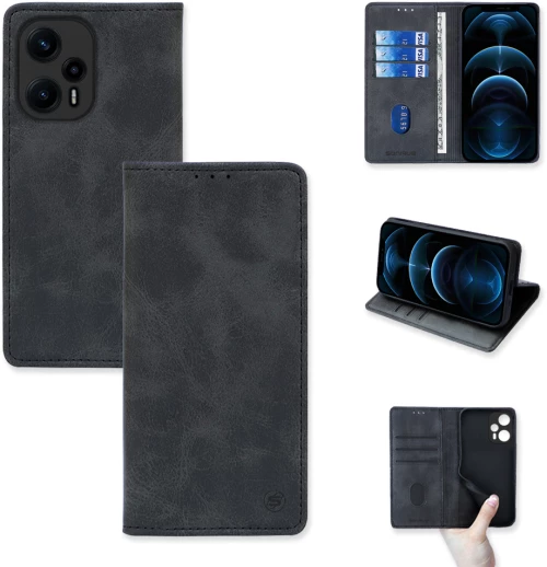 Θήκη Πορτοφόλι Vintage Magnet Wallet Sonique Xiaomi Poco F5 5G Μαύρο - Sonique - Μαύρο - Poco F5 5G - Θήκη Πορτοφόλι