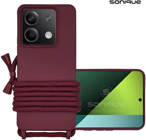 Θήκη Σιλικόνης με Κορδόνι CarryHang Sonique Xiaomi Redmi Note 13 5G Μπορντώ - Sonique - Μπορντώ - Redmi Note 13 5G - Θήκες Πλάτης