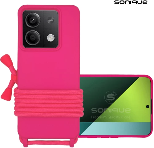 Θήκη Σιλικόνης με Κορδόνι CarryHang Sonique Xiaomi Redmi Note 13 5G Φουξ - Sonique - Φουξ - Redmi Note 13 5G - Θήκες Πλάτης