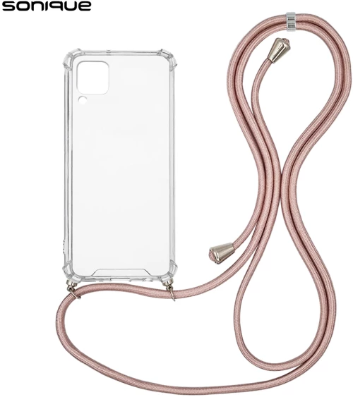 Θήκη Σιλικόνης με Κορδόνι Sonique Armor Clear Huawei P40 Lite Ροζ Χρυσό Σατινέ - Sonique - Ροζ Χρυσό Σατινέ - P40 Lite - Θήκες Πλάτης