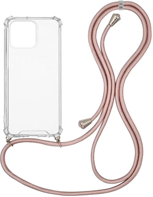 Θήκη Σιλικόνης με Κορδόνι Sonique Armor Clear Apple iPhone 13 Pro Ροζ Χρυσό Σατινέ - Sonique - Ροζ Χρυσό Σατινέ - iPhone 13 Pro - Θήκες Πλάτης