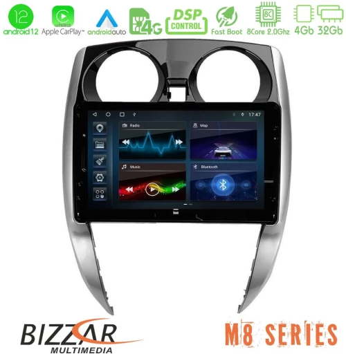 Bizzar M8 Series Nissan Note 2013-2018 8core Android13 4+32GB Navigation Multimedia Tablet 10"