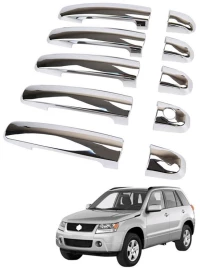 Καλύμματα Χερουλιών Πόρτας Χρωμίου Για Suzuki Grand Vitara 2005-2015 8  Τεμάχια Απο Ανοξείδωτο Ατσάλι
