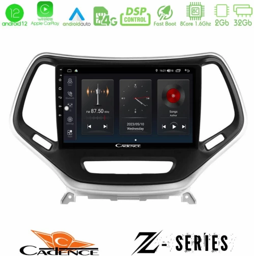 Cadence Z Series Jeep Cherokee 2014-2019 8core Android12 2+32GB Navigation Multimedia Tablet 9" (Ασημί Χρώμα)