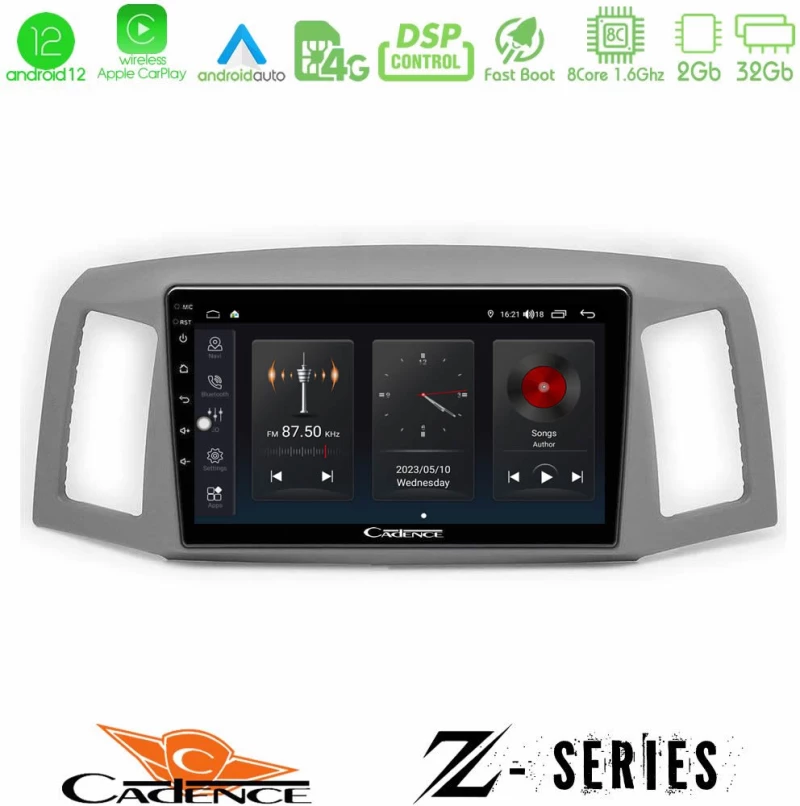 Cadence Z Series Jeep Grand Cherokee 2005-2007 8core Android12 2+32GB Navigation Multimedia Tablet 10"