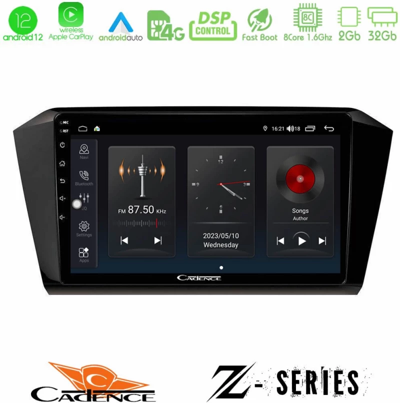 Cadence Z Series VW Passat 8core Android12 2+32GB Navigation Multimedia Tablet 10"