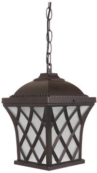 GloboStar® LINCOLN 01399 Vintage Industrial Κρεμαστό Φωτιστικό Οροφής Μονόφωτο 1 x E27 Σκούρο Καφέ Μεταλλικό Πλέγμα Μ8.5 x Π8.5 x Υ26cm