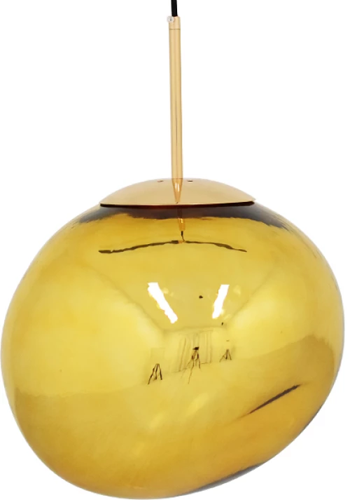 GloboStar® DIXAR 01466 Μοντέρνο Κρεμαστό Φωτιστικό Οροφής Μονόφωτο 1 x E27 Γυάλινο Χρυσό Φ36 x Υ45cm