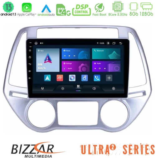 Bizzar Ultra Series Hyundai i20 2012-2014 8core Android13 8+128GB Navigation Multimedia Tablet 9"