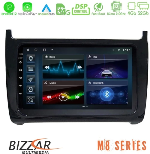 Bizzar M8 Series Vw Polo 8core Android13 4+32GB Navigation Multimedia Tablet 9"