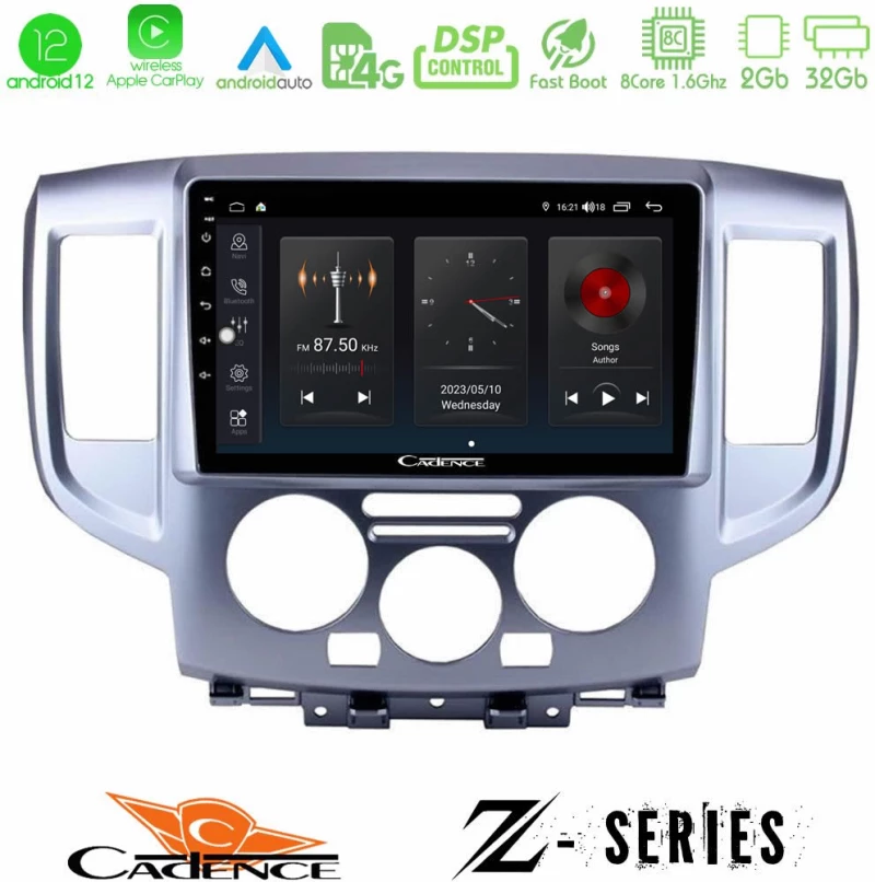 Cadence Z Series Nissan NV200 8core Android12 2+32GB Navigation Multimedia Tablet 9"