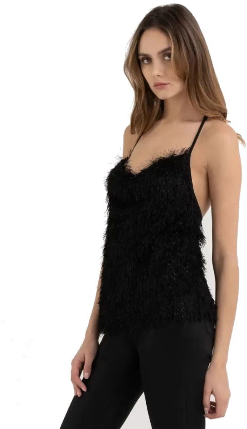 Replay Jersey Top With Fringes