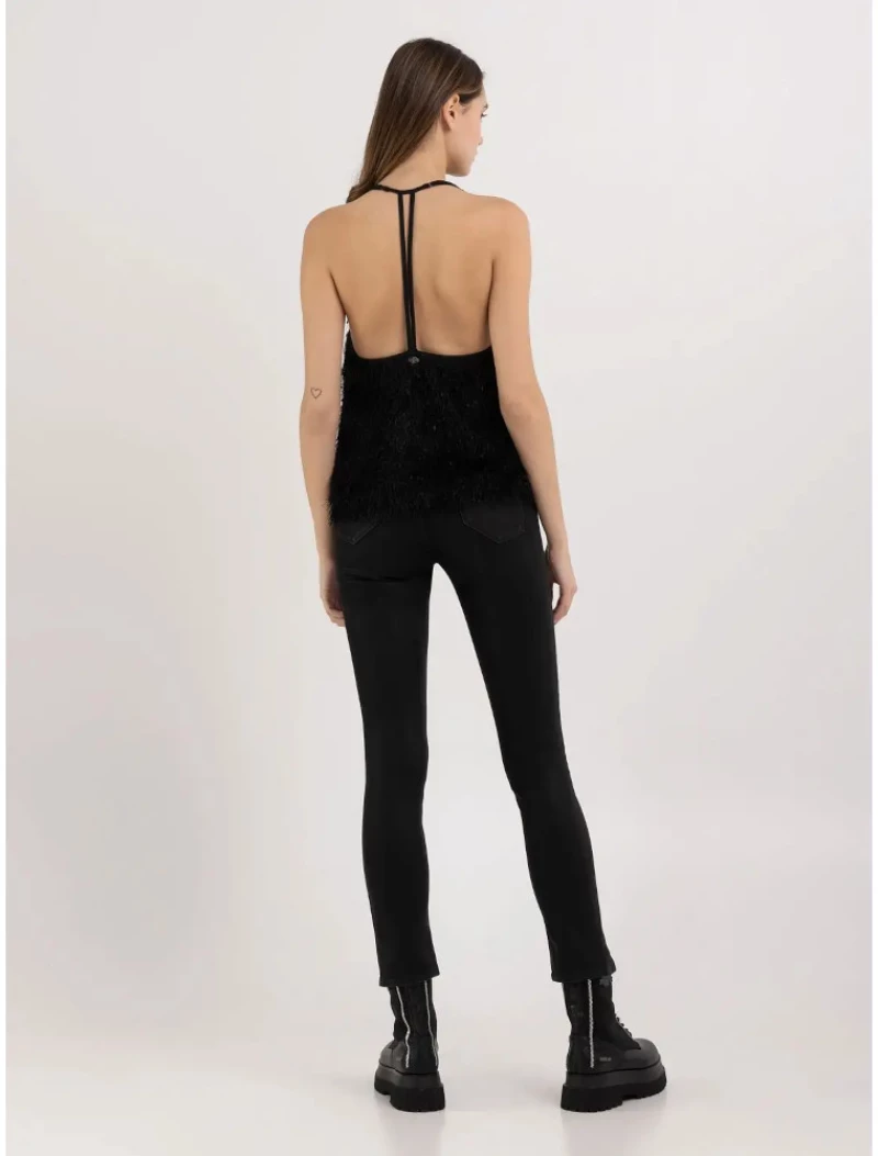 Replay Jersey Top With Fringes