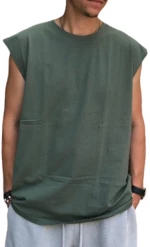 Lindbergh Men's Tank/top Army Oversized