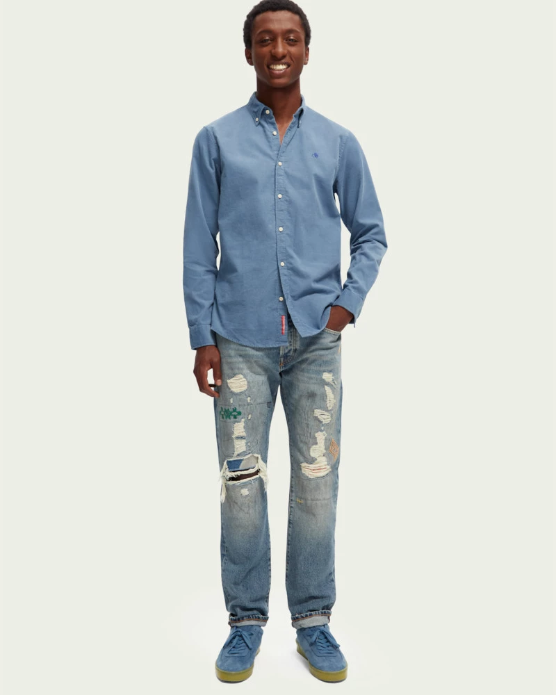 Scotch & Soda Men's Slim-fit Fine Corduroy Shirt