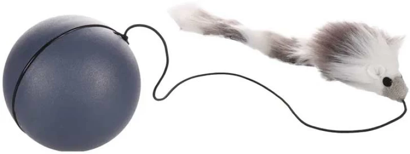 Flamingo Διαδραστικό Παιχνίδι Γάτας Boula Mouse με Μπάλα Γκρι 68x8x8cm