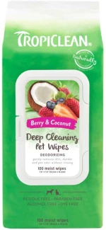 TropiClean Deep Cleaning Μαντηλάκια 100τμχ