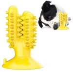 Pet Interest Cactus-Shaped Dog Toothbrush Κίτρινο 92x92x128mm