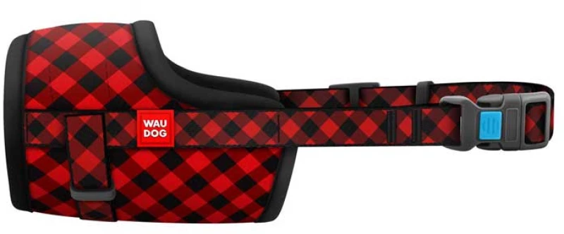 Waudog Red Plaid Plastic Fastex Υφασμάτινο Φίμωτρο size 3 / 25-34cm