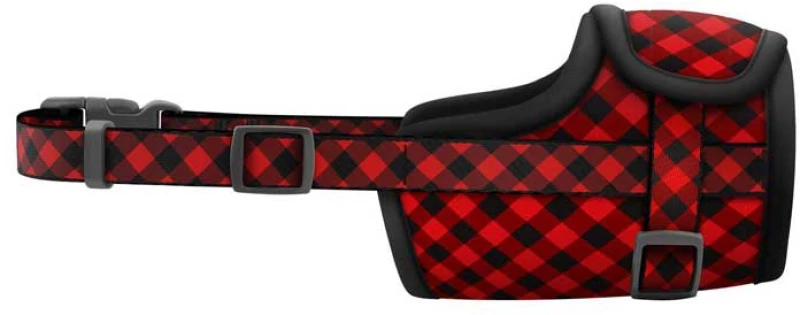 Waudog Red Plaid Plastic Fastex Υφασμάτινο Φίμωτρο size 3 / 25-34cm