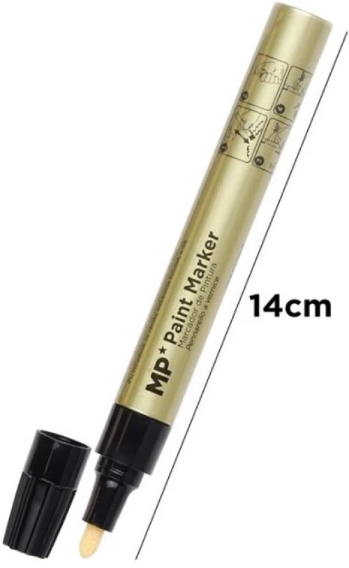 Μαρκαδόρος ανεξίτηλος μπίλιας χρυσός 3.00mm MP PE440OR-S