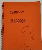 Τετράδιο Σπιράλ 3 Θεμάτων NOTEBOOK Α4 Πρεσπάν πορτοκαλί 5212023100055OR