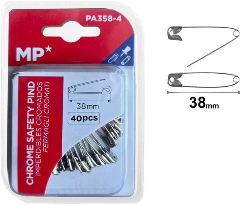 Παραμάνες Ασημένιες MP 38mm 40τμχ PA358-4